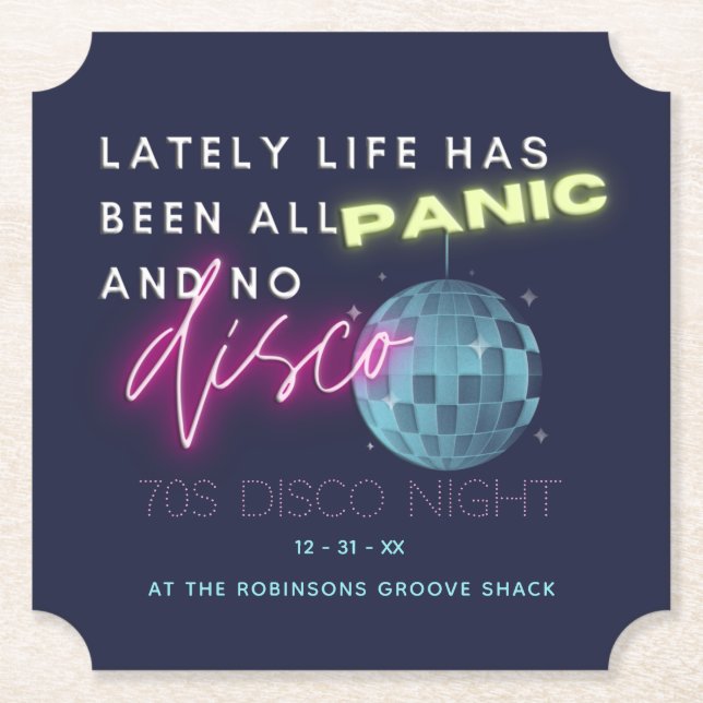 Porta-copo De Papel Festa da véspera de ano novo 70s (Frente)