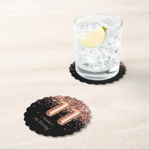 Porta-copo De Papel Festa de aniversário 11 preto Dourado rosa