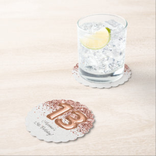 Porta-copo De Papel Festa de aniversário 13 Dourada