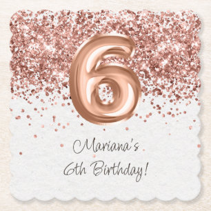 Porta-copo De Papel Festa de aniversário 6 Dourada