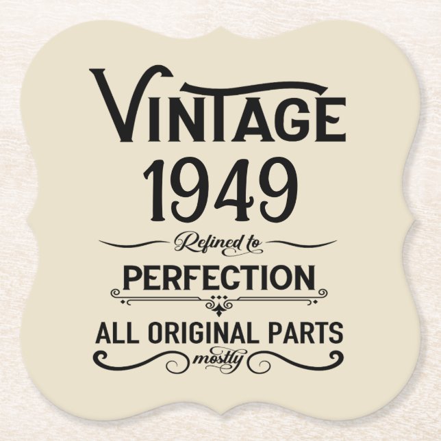 Porta-copo De Papel Festa de aniversário 75.a da safra negra personali (Frente)