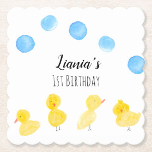 Porta-copo De Papel Festa de Aniversário Aquarela Patos Lindos 