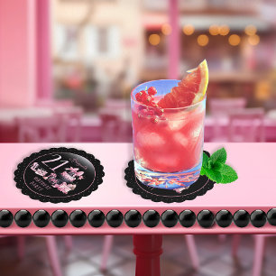 Porta-copo De Papel Festa de aniversário de 21 anos de Moda Preta Glam