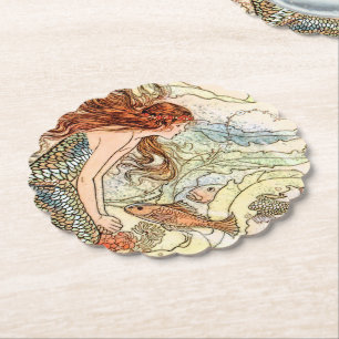 Porta-copo De Papel Festa de aniversário de Sereia Adorável com Pêsseg