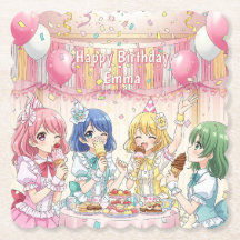 Festa de Aniversário de Sorvete de Menina de Anime