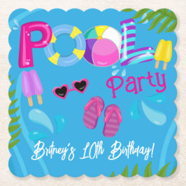 Porta-copo De Papel Festa de aniversário de Verão da Festa piscina