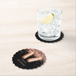 Porta-copo De Papel Festa de aniversário Dourada 17.a rosa