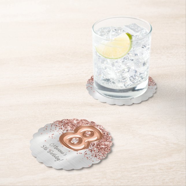 Porta-copo De Papel Festa de aniversário Dourada Prata 8.ª rosa (Insitu)