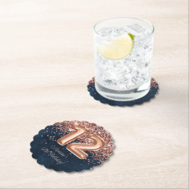 Porta-copo De Papel Festa de aniversário Marinho Dourada 12 azul