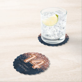 Porta-copo De Papel Festa de aniversário Marinho Dourada 14 azul