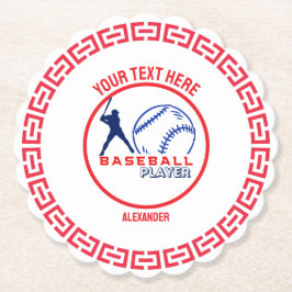 Porta-copo De Papel Festa de aniversário Red Blue Baseball Girl