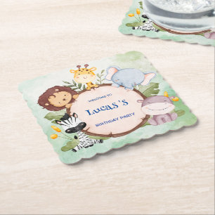 Porta-copo De Papel festa de aniversário safari selvagem de um primeir