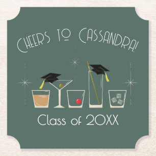 Porta-copo De Papel Festa de Graduação de Chapéu e Coquetel
