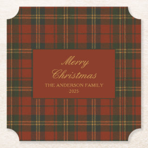 Porta-copo De Papel Festa de Natal Vintage Xadrez Clássico Atemporal