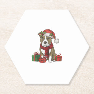 Porta-copo De Papel Festas de Natal do Cachorro Pitbull Americano Terr