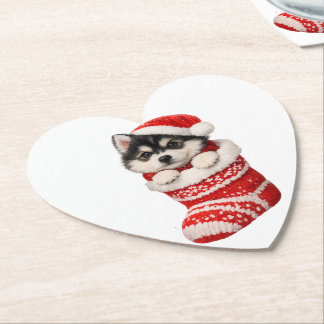 Porta-copo De Papel Filhote de Husky de Natal
