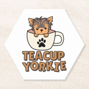 Porta-copo De Papel Filhote de Yorkie xícara de chá