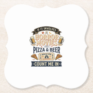 Porta-copo De Papel Filmes de Terror Pizza Cerveja Divertido Halloween