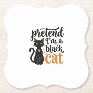 Porta-copo De Papel Fingir que sou um gato preto de Halloween Camisa d