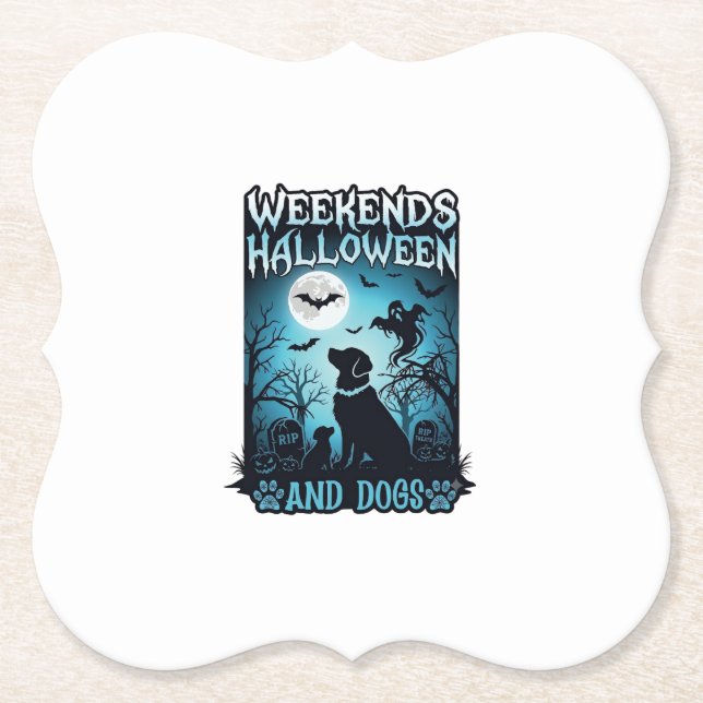 Porta-copo De Papel Fins de Semana Halloween Cães Fantasma Lua Cheia S (Frente)