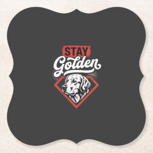 Porta-copo De Papel Fique Dourado Retriever Dourado Retrô Cachorro