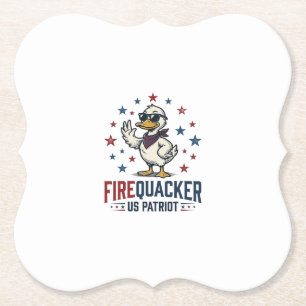 Porta-copo De Papel Firequacker Pato Patriótico Camisa Vintage Design_