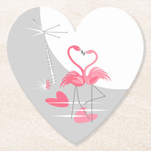 Porta-copo De Papel Flamingo Amor porta copos Grande Lua
