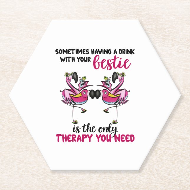 Porta-copo De Papel Flamingo é meu amigo (Frente)