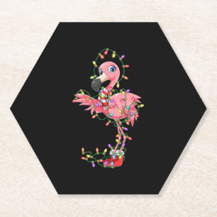Porta-copo De Papel Flamingo Natal Gift Xmas Luzes Rosa Flam