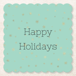 Porta-copo De Papel Flocos de neve Dourados do Natal da Casa