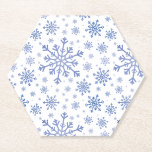 Porta-copo De Papel Flocos de neve marinho azul de Natal em branco de 