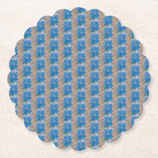 Porta-copo De Papel Flor Azul (Frente)