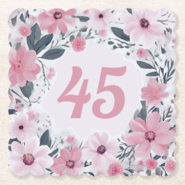 Porta-copo De Papel Floral 45ª Festa de aniversário Flores Rosa Pastel