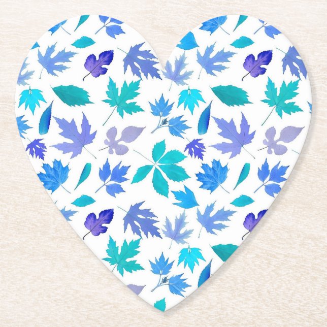 Porta-copo De Papel Floral Blue Flowers Pattern Design- 36566 (Frente)