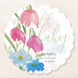 Porta-copo De Papel Floral Colorido Boho Aquarela Primavera
