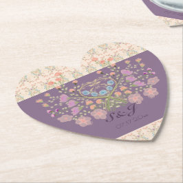 Porta-copo De Papel Floral com ameixa