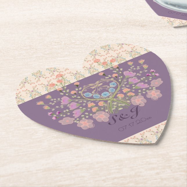 Porta-copo De Papel Floral com ameixa (Angular)