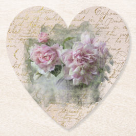 Porta-copo De Papel ** Floral Peony Heart Love Vintage Victorian AR23