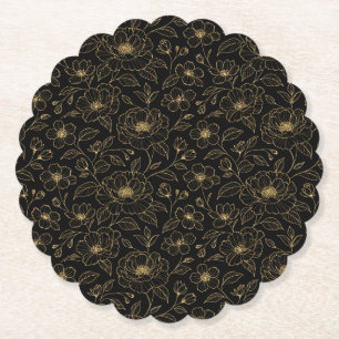 Porta-copo De Papel Floral Sem Costura Luxuosa Elegante