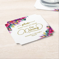 Floral Tropical Não leve meu casamento de bebida