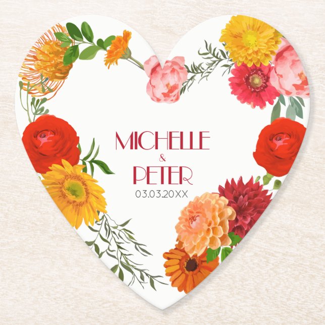 Porta-copo De Papel Floral Wreath - Salve A Data (Frente)