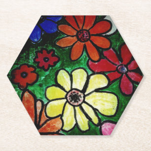 Porta-copo De Papel flores coloridas florescem