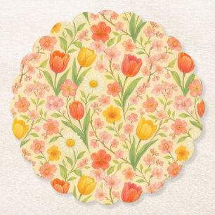Porta-copo De Papel Flores com padrões fofos de Páscoa/primavera
