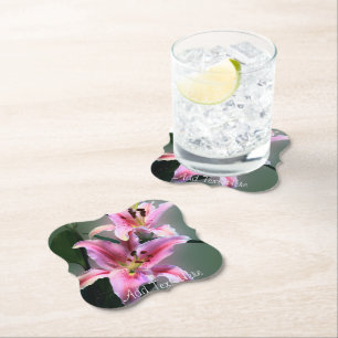 Porta-copo De Papel Flores de Lírio Rosa e Roxo