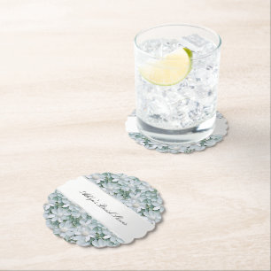 Porta-copo De Papel Flores de Lótus Branco Chá de Noiva 