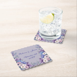 Porta-copo De Papel Flores Delicadas de Verão em Azul, Branco, Rosa e 
