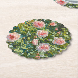 Porta-copo De Papel Flores do Jardim de Rosas Rosa Claro