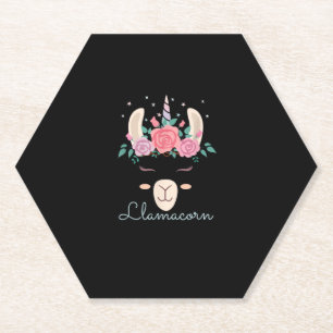 Porta-copo De Papel Flores Fofas Lamacorn Llama Unicórnio Kawaii Flore