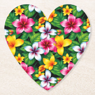 Porta-copo De Papel Flores Multicoloridas Florais Com Padrão De Folhas