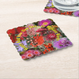 Porta-copo De Papel Flores Silvestres Nativas Australianas Quadrado Re